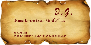Demetrovics Gréta névjegykártya
